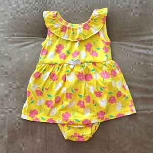 Yellow and Pink Floral Sunsuit